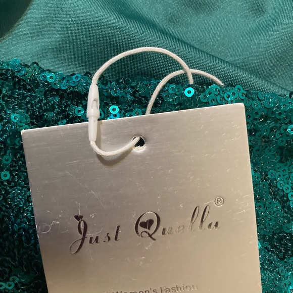 NWT Just Quella green sequin cut out, body cone, mini party dress size XS. - Picture 11 of 12